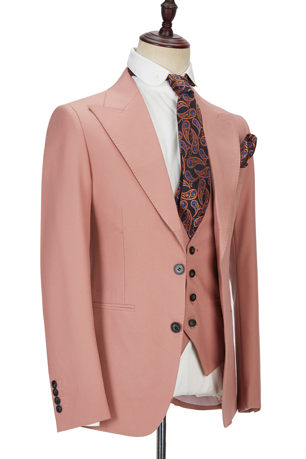 Fancy Dusty Pink 3 Pieces Close Fitting Prom Suits For Men