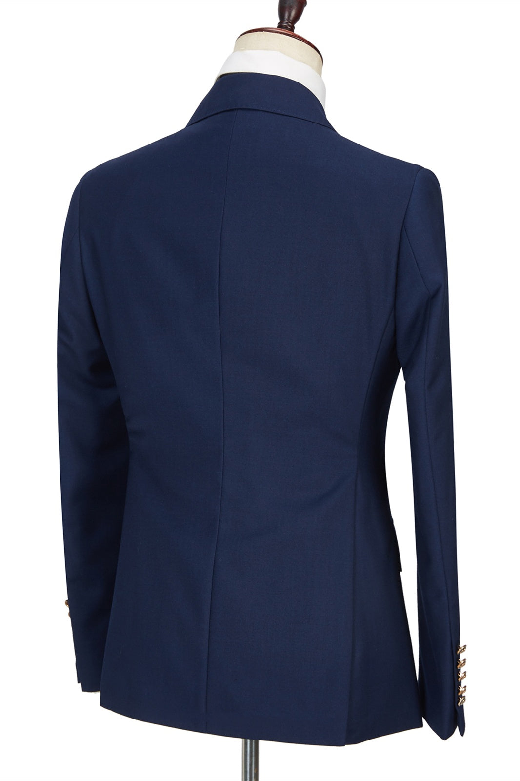 Classic Navy Blue Double Breasted Slim Fit Business Suits
