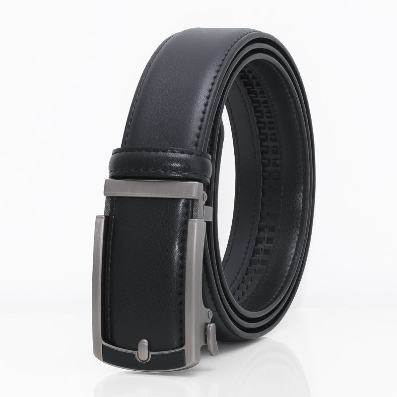 Men's Modern Black Automatic Leather Belt