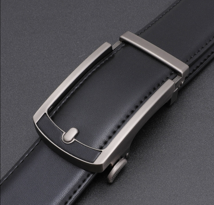 Men's Modern Black Automatic Leather Belt