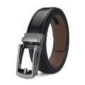 Black Genuine Leather Automatic Buckle Belt