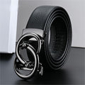 Best-selling Black Leather Belt with Litchi Grain