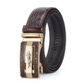 Coffee Crocodile Grain Men's Belt