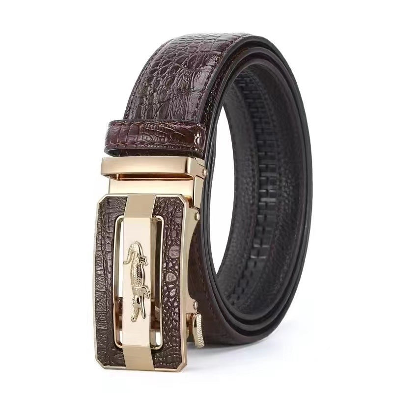 Coffee Crocodile Grain Men's Belt