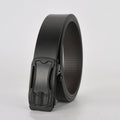 Black Minimalist Automatic Buckle Belt For Men