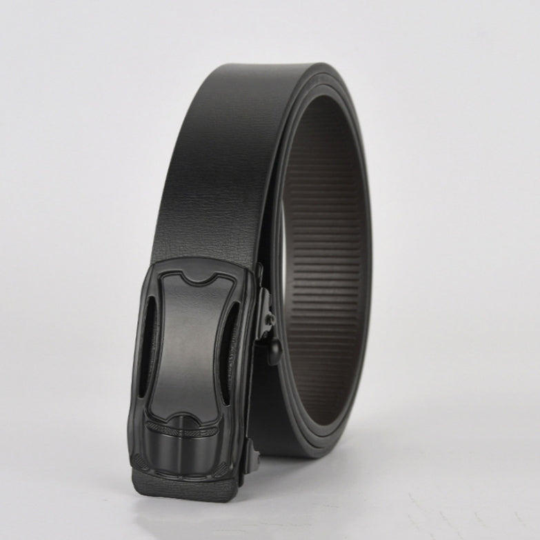 Black Minimalist Automatic Buckle Belt For Men