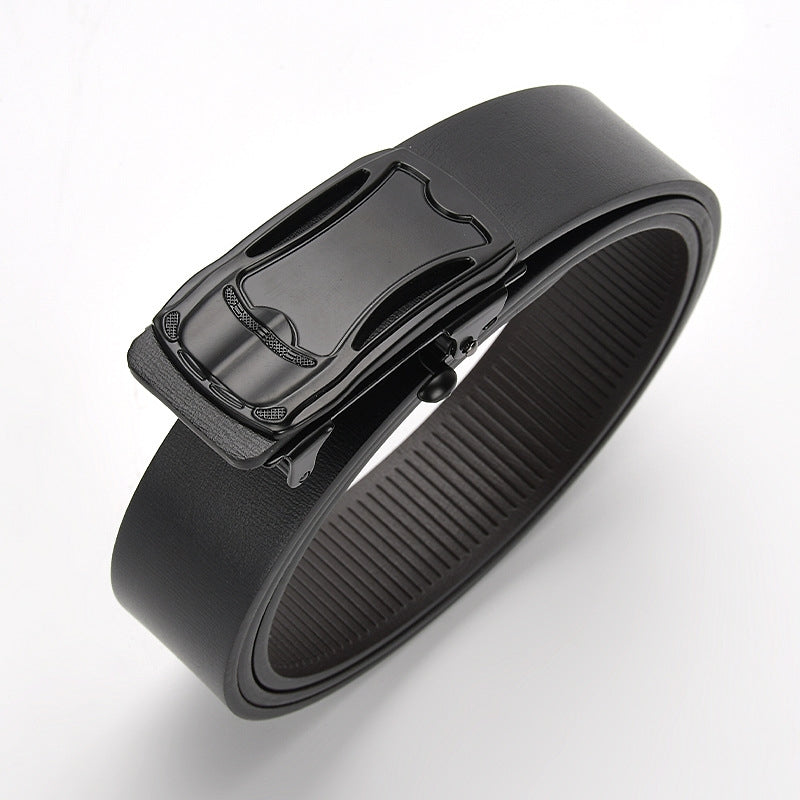 Black Minimalist Automatic Buckle Belt For Men