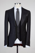 Formal Black Three Pieces Close Fitting Business Men Suits
