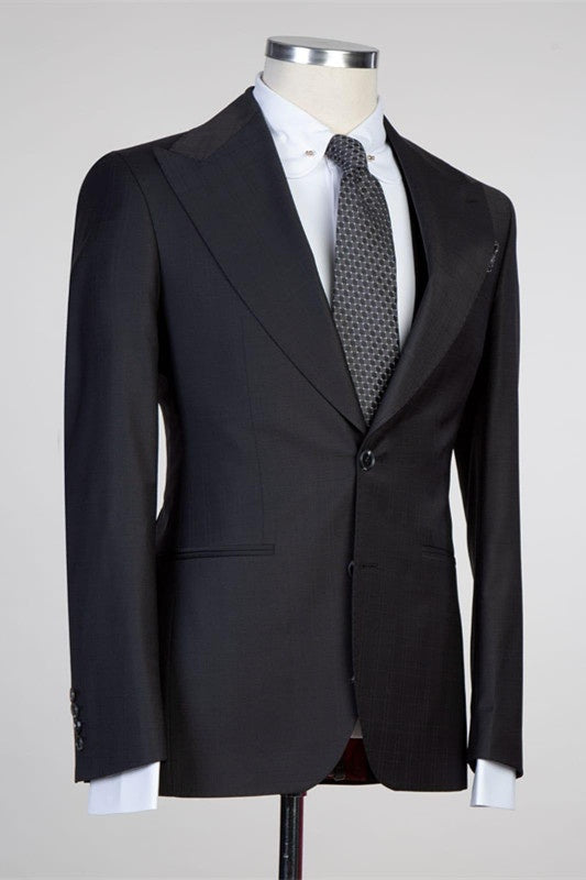 Formal Black Three Pieces Close Fitting Business Men Suits