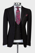 Classical Black 3 Pieces Slim Fit Men's Business Suits
