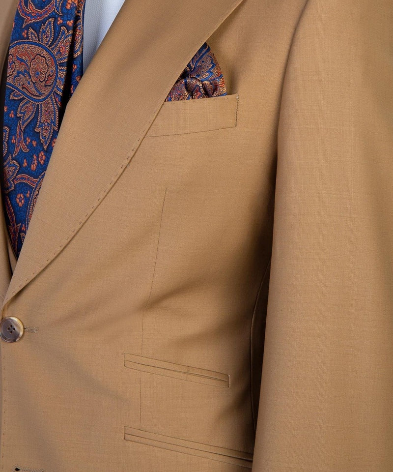 Formal Brown Peaked Lapel 3 Pieces Business Suits With Vest