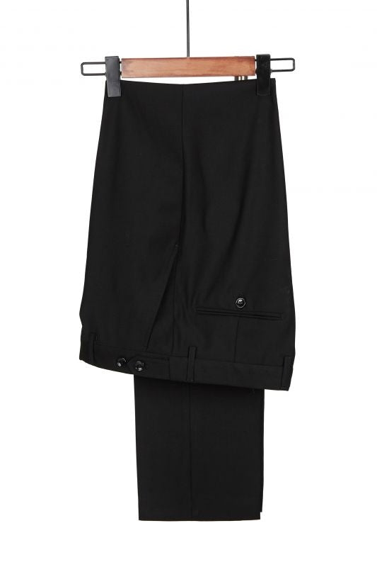 Modern Gold And Black Double Breasted Prom Men Suits