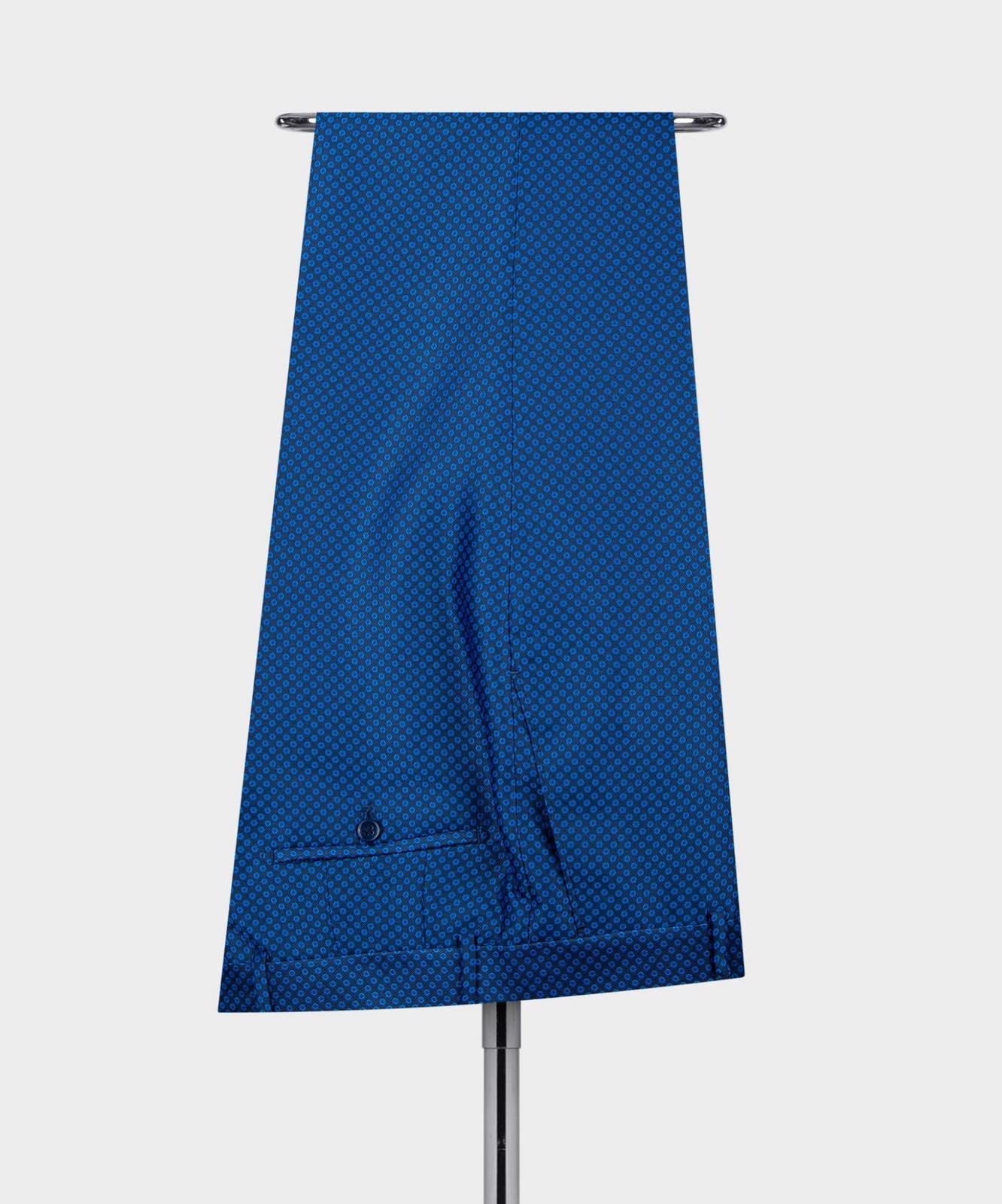 Chic Royal Blue Double Breasted Jacquard Men's Prom Suits