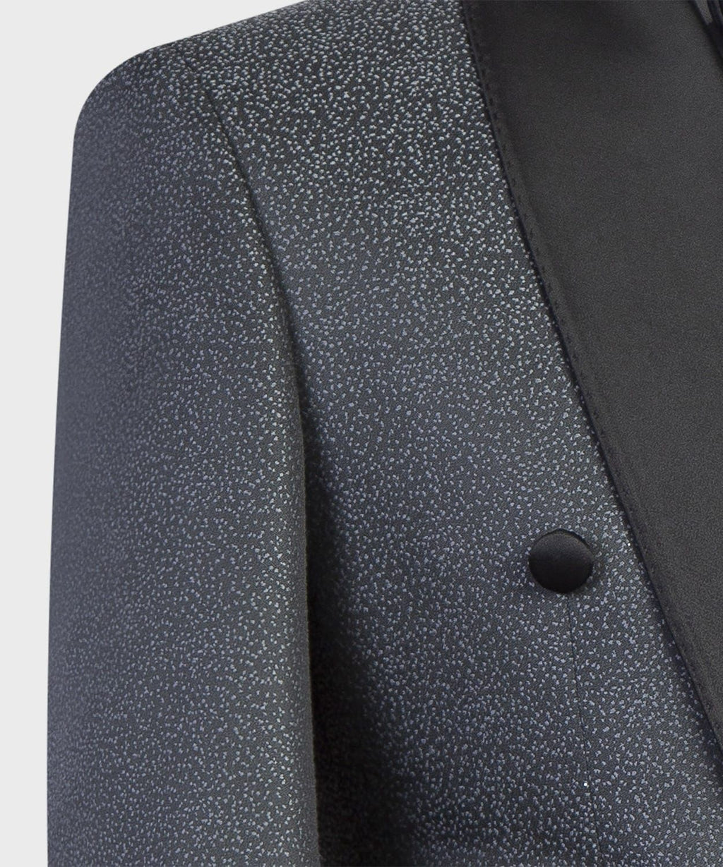 Modern Dark Gray Double Breasted Shawl Lapel Slim Fit Men Suits