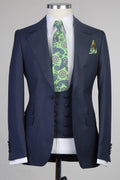 Formal Dark Blue Best Fitted Slim Fit 3 Pieces Business Suits