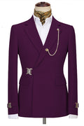 Popular Dark Purple Best Fitted Notched Lapel Prom Men Suits