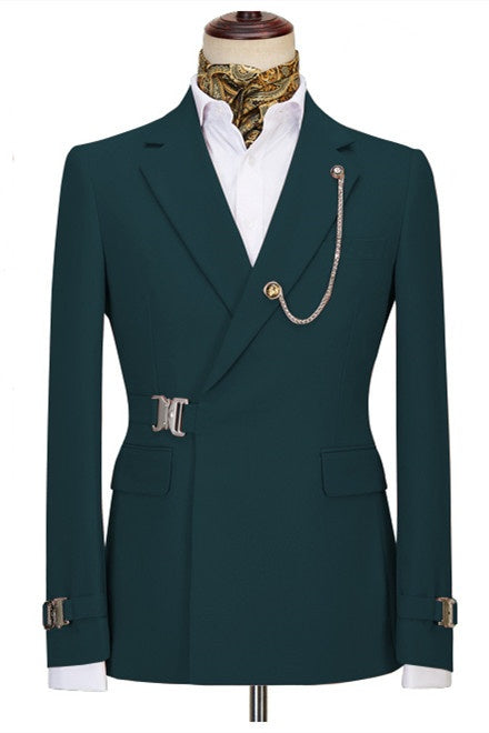 New Arrival Dark Green Two Pieces Notched Lapel Prom Men Suits