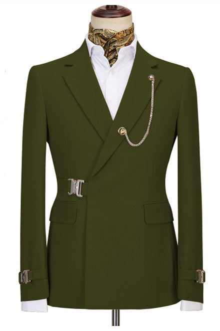 Fancy Green Two Pieces Notched Lapel Prom Men Suits