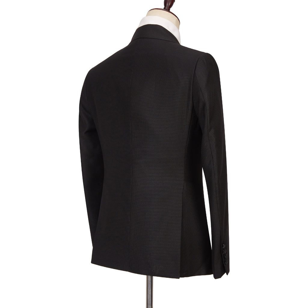 Bespoke Black Double Breasted Prom Suits With Satin Lapel