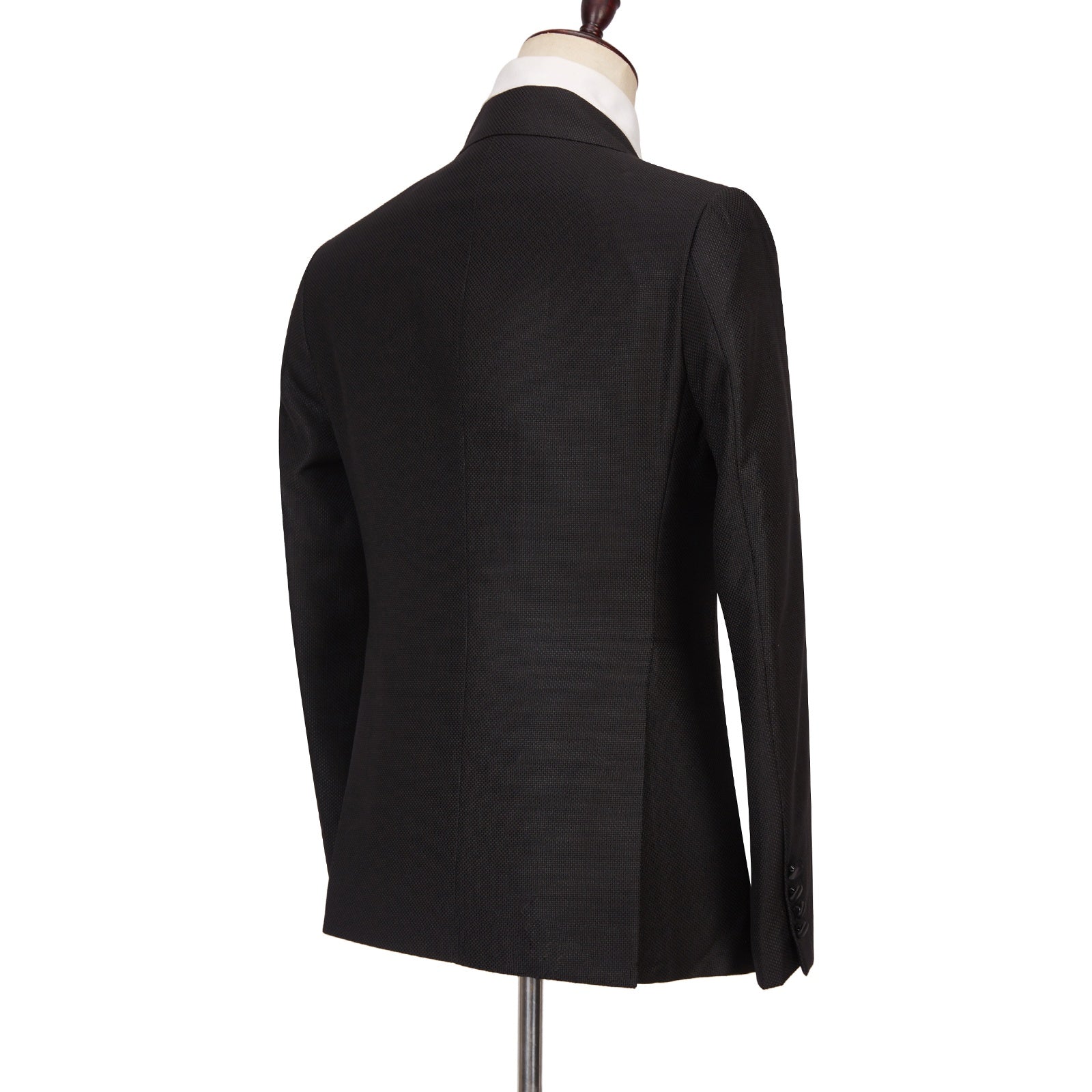 Bespoke Black Double Breasted Prom Suits With Satin Lapel