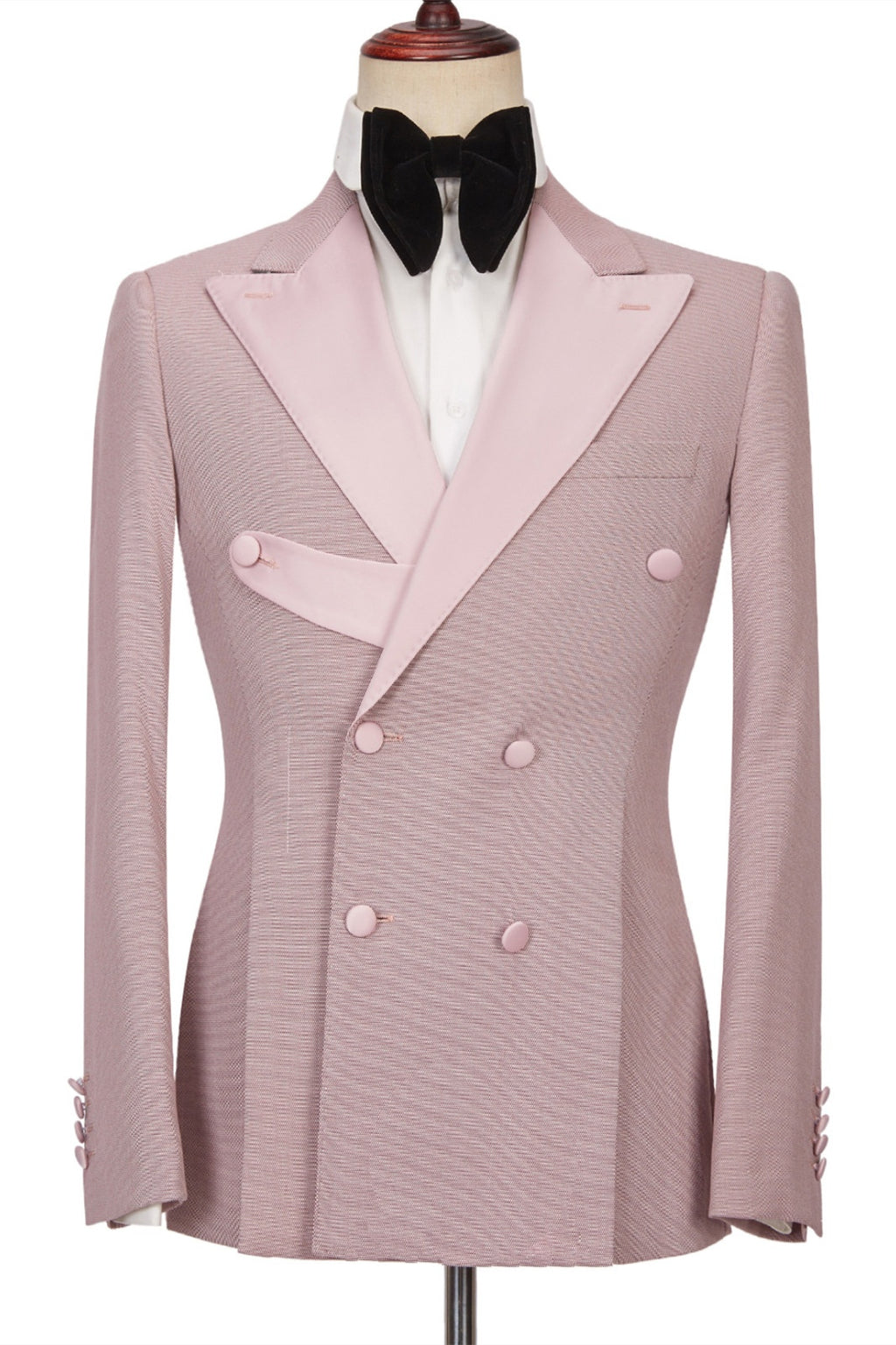 Beautiful Dusty Pink Double Breasted Peaked Lapel Prom Suits