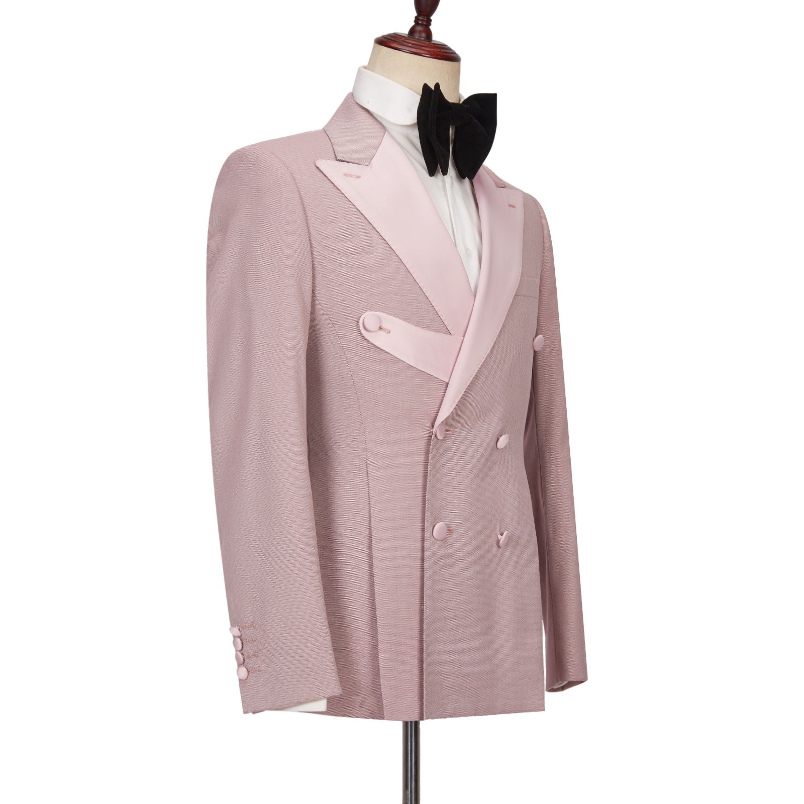 Beautiful Dusty Pink Double Breasted Peaked Lapel Prom Suits