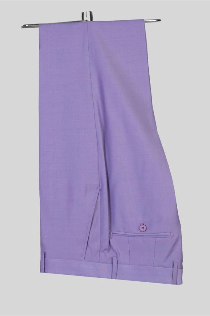 Exquisite Purple 3 Pieces Peaked Lapel Prom Suits With Waistcoat