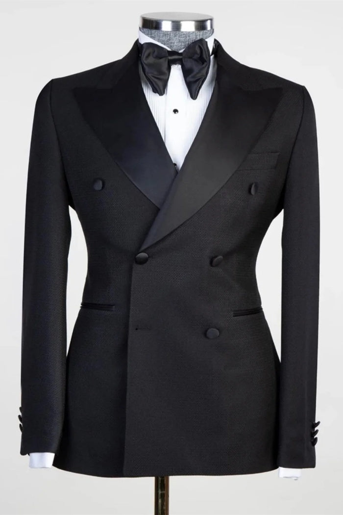 Modern Black Double Breasted Best Fitted Business Suits