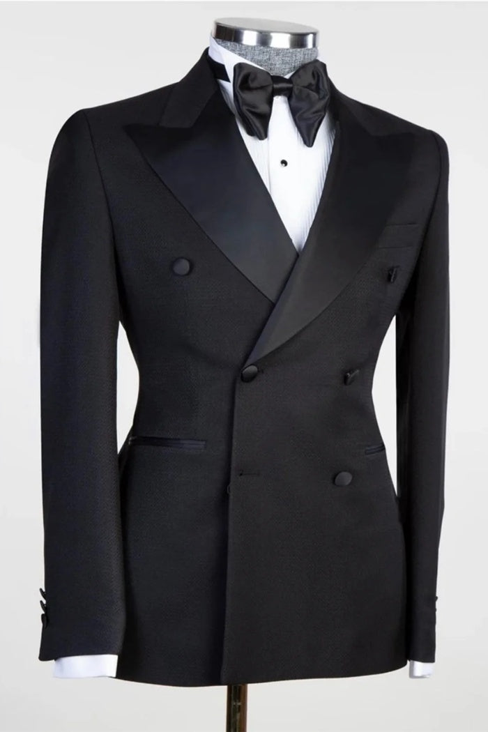 Modern Black Double Breasted Best Fitted Business Suits