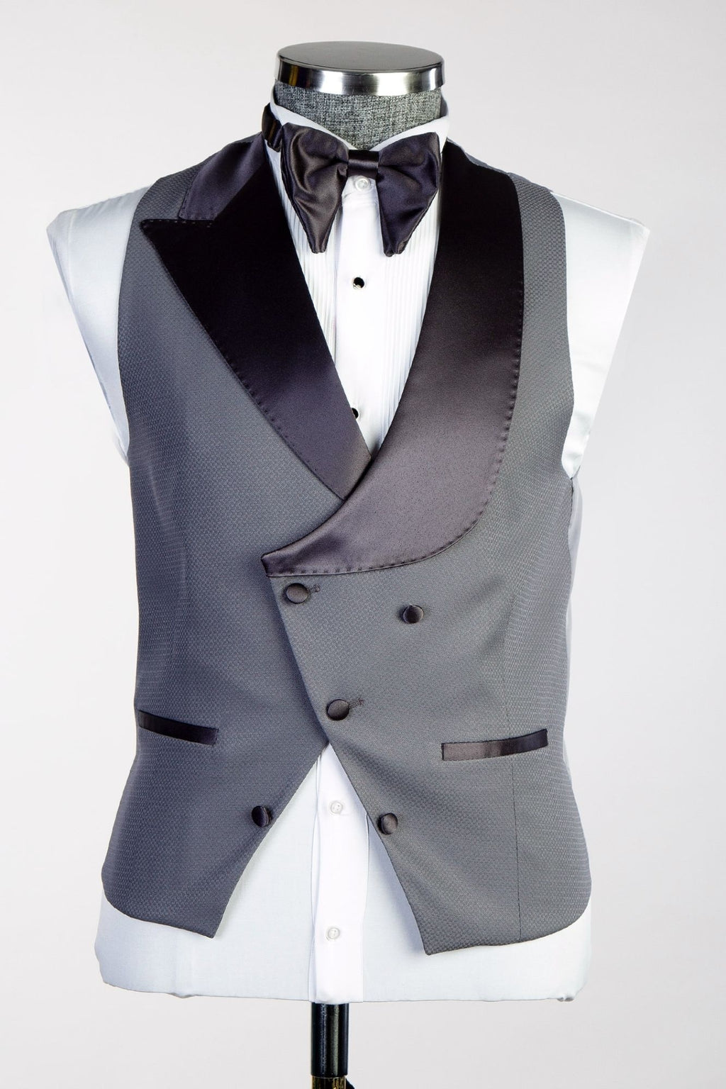 Trendy Dark Gray 3 Piece Peaked & Shawl Lapel Men’s Suit For Prom