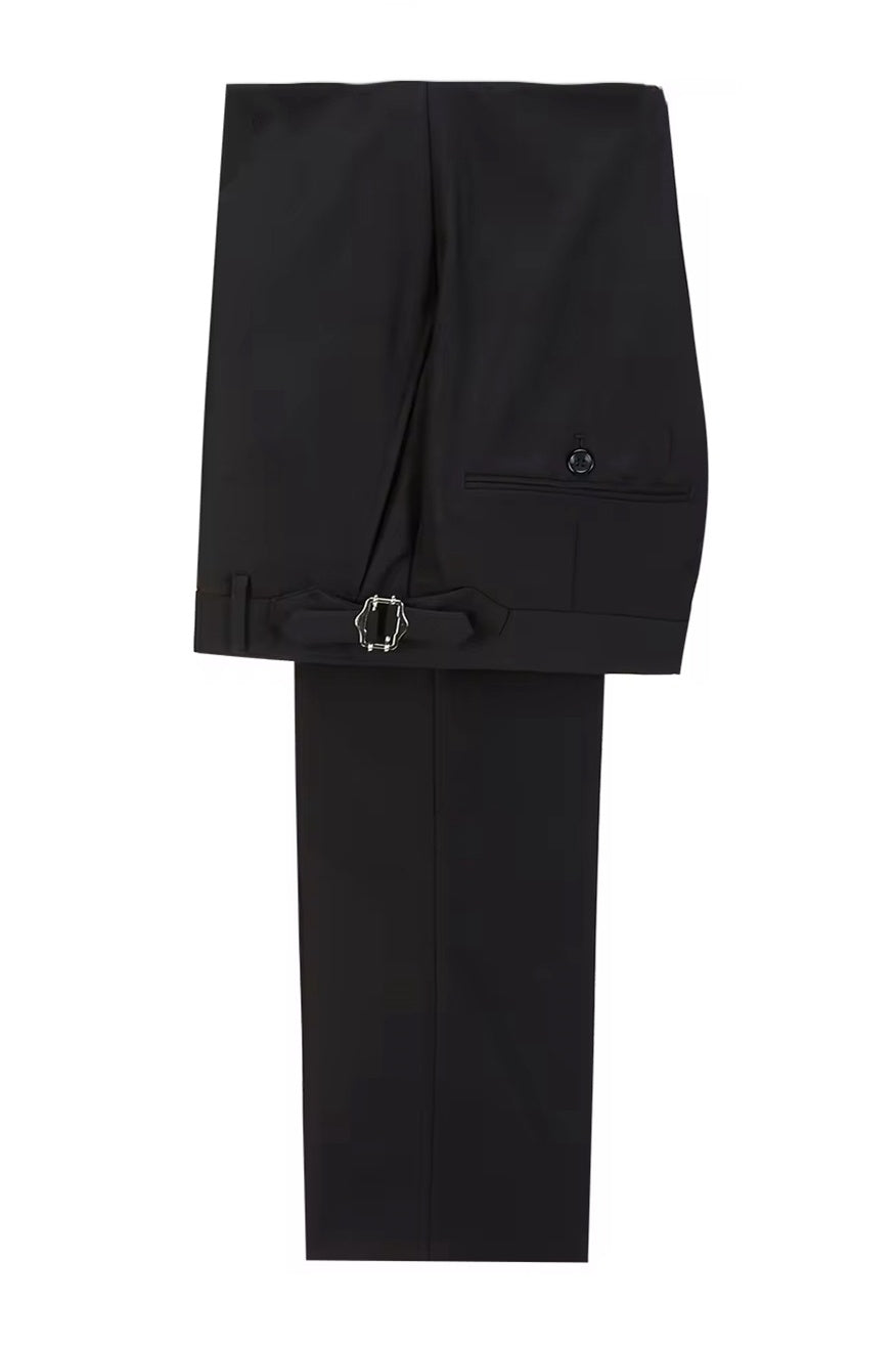 Stylish Black Peak Lapel Double Breasted White Seam Men’s Suit