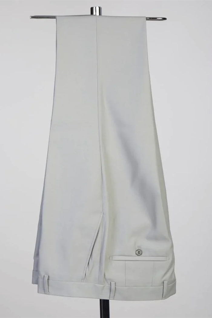 Classy Gray Double Breasted Slim Fit Business Suits For Men