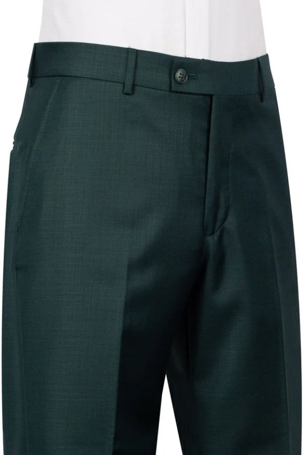 Handsome Dark Green Double Breasted Close Fitting Business Suits