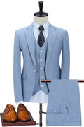 Mild Blue 3 Pieces Notched Lapel Prom Suits With Vest