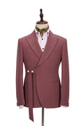 Fashion Rust Peaked Lapel Slim Fit Prom Men Suits