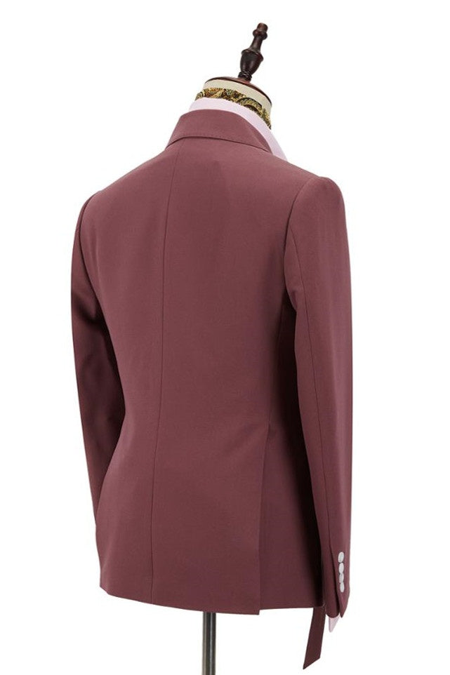 Fashion Rust Peaked Lapel Slim Fit Prom Men Suits