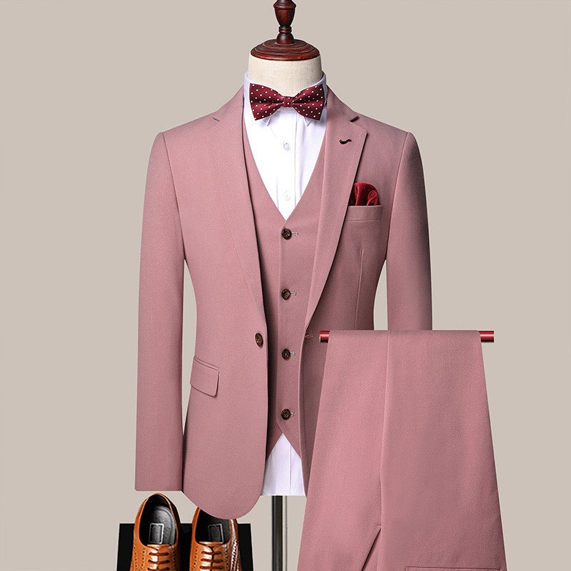 Charming Dusty Pink 3 Pieces Notched Lapel Prom Men Suits