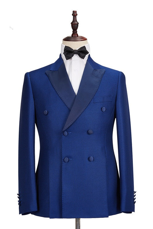 Bespoke Royal Blue Double Breasted Two-Piece Prom Suits