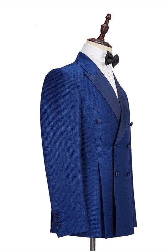 Bespoke Royal Blue Double Breasted Two-Piece Prom Suits