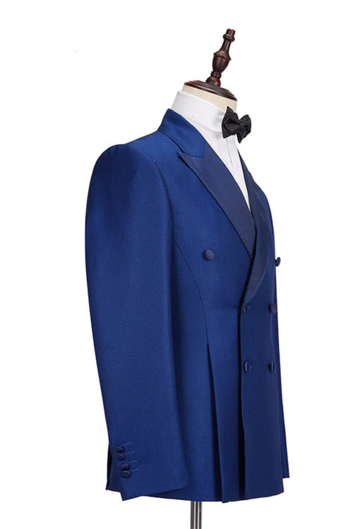 Bespoke Royal Blue Double Breasted Two-Piece Prom Suits