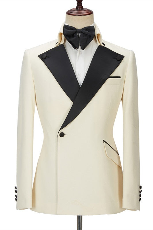 Off White Slim Fit One Button Stylish Men Suit