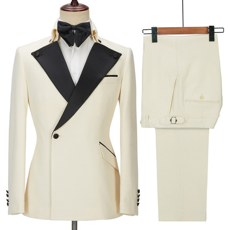 Off White Slim Fit One Button Stylish Men Suit