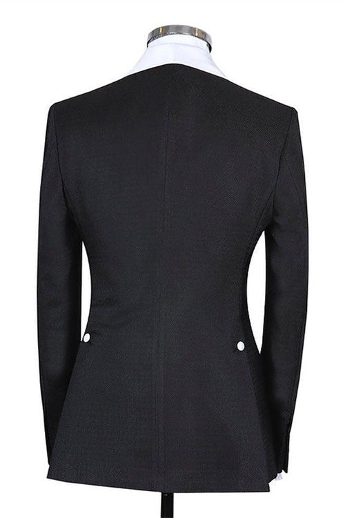 Mild Black 3 Pieces Shawl Lapel Wedding Suits With Vest