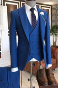 Chic Blue 3 Pieces Slim Fit Prom Men Suits