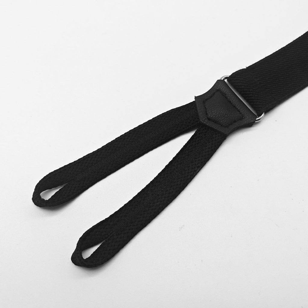 Y-Back Black And White Striped Suspenders For Men