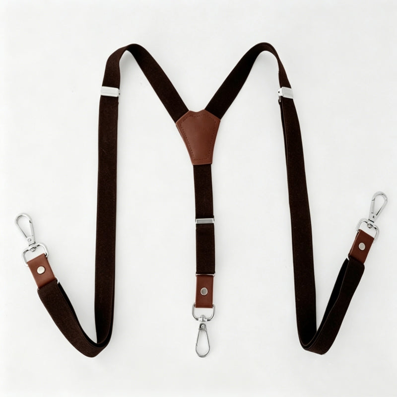 Black Y-Back Versatile Clip-On Suspenders