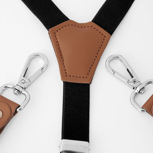 Black Y-Back Versatile Clip-On Suspenders