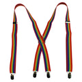 Stylish Rainbow Striped Printed Clip-On Suspenders For Men