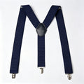 Navy White Dot Y-Back Clip On Suspenders For Men In Stock