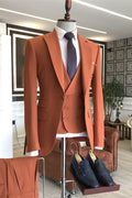Bespoke Coral 3 Pieces Close Fitting Prom Suits